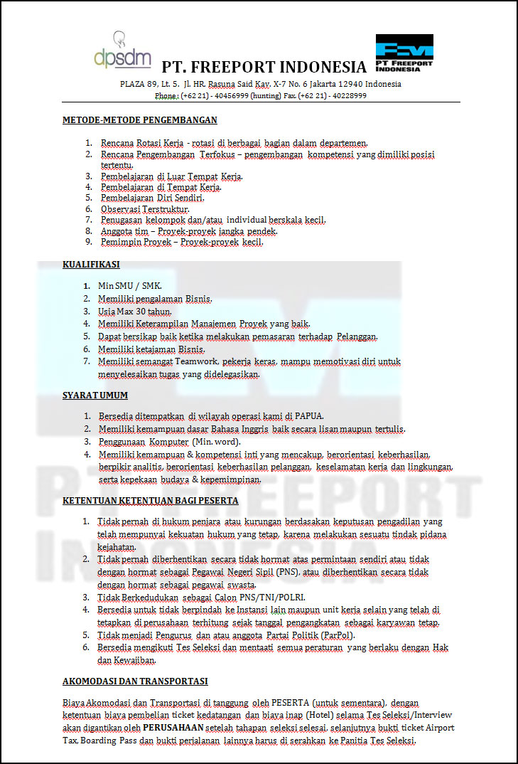 contoh cover letter freeport